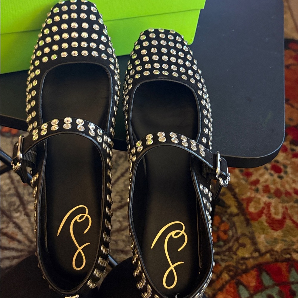 Sam Edelman Black Studded Slip-On Loafers - Picture 4 of 5